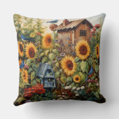 ひまわりガーデン3バードハウズブルーバード クッション (裏面)