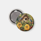 ひまわりガーデン6バードハウズブルーバード マグネット (正面/裏面)