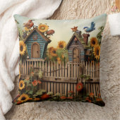 ひまわりガーデン7バードハウズブルーバード クッション (ブランケット)