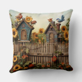 ひまわりガーデン7バードハウズブルーバード クッション (裏面)