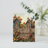 ひまわりガーデン7バードハウズブルーバード ポストカード (スタンド正面)