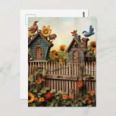 ひまわりガーデン7バードハウズブルーバード ポストカード (正面/裏面)