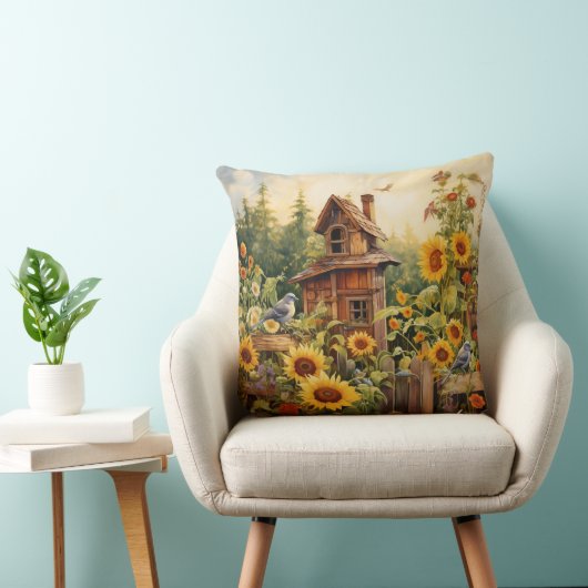 ひまわりガーデン8鳥家青鳥 クッション (椅子)