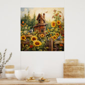 ひまわりガーデン8鳥家青鳥 ポスター (キッチン)