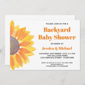 ひまわりガーデン カップル ベビーシャワー 招待状 (正面/裏面)