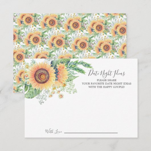 ひまわりガーデン デートナイトのアイデア カード (正面/裏面)