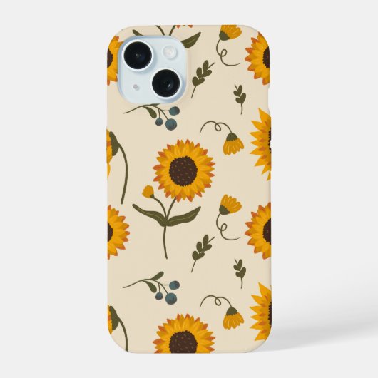 ひまわりガーデン フォンケース iPhone 15ケース (裏面)