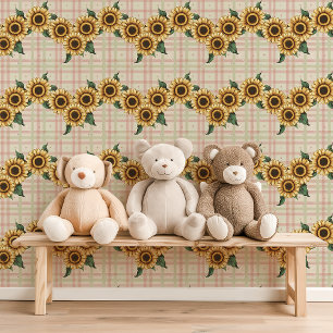 ひまわりガーランドプレイド 壁紙