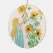 ひまわりガールオーナメント セラミックオーナメント (左)