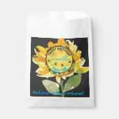 ひまわりガールパーティー誕生日ブラック フェイバーバッグ (正面)