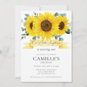 ひまわりガール 1歳誕生日招待状 招待状 (正面)