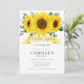 ひまわりガール 1歳誕生日招待状 招待状 (スタンド正面)