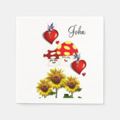 ひまわりキノコ紙ナプキンス スタンダードカクテルナプキン (正面)