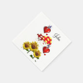 ひまわりキノコ紙ナプキンス スタンダードカクテルナプキン (角)