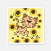ひまわりキャットキットン紙ナプキンス スタンダードカクテルナプキン (正面)