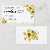 ひまわりキャンディベビーシャワーゲームカードの数 プレイスカード (正面/裏面)