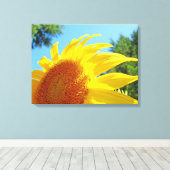 ひまわりキャンバスアートプリントパネル花 キャンバスプリント (インサイチュ (ウッドフロア))