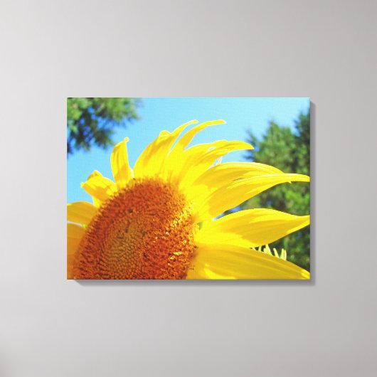 ひまわりキャンバスアートプリントパネル花 キャンバスプリント (正面)