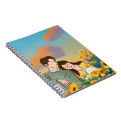ひまわりキャンプにかわいいカップル ノートブック (右側)