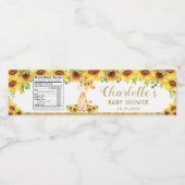 ひまわりキリン赤ちゃんシャワー1st誕生日のお願い ペットボトルラベル (シングルラベル)