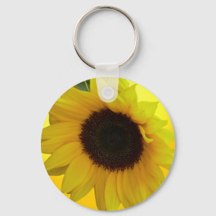 ひまわりキーチェーン陽気な黄色の花の贈り物 キーホルダー