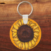 ひまわりキーチェーン陽気な黄色の花の贈り物 キーホルダー (正面)