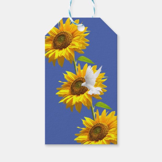 ひまわりギフトラベル鳩フローラ ギフトタグ (正面)