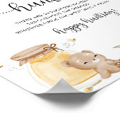 ひまわりクマおしゃぶり狩りベビーシャワーゲーム ポスター (角)