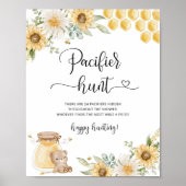 ひまわりクマおしゃぶり狩りベビーシャワーゲーム ポスター (正面)