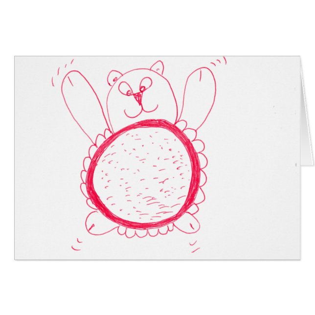 ひまわりクマのグリーティングカード (正面横)