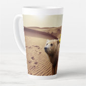 ひまわりクマ花ラテマグカップ カフェラテマグ (左アングル)