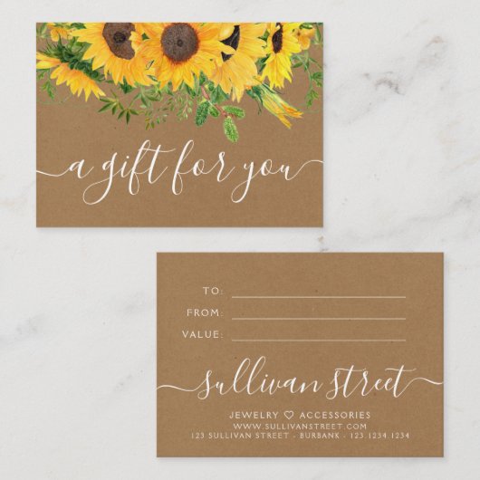 ひまわりクラフト小口商品券 ノートカード (正面/裏面)