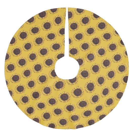 ひまわりクリスマスツリーひまわりアートツリースカート ブラッシュドポリエステルツリースカート (正面)