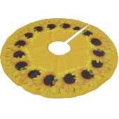 ひまわりクリスマスツリーイエローフラワーズツリースカート ブラッシュドポリエステルツリースカート (アングル)