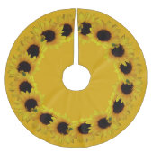 ひまわりクリスマスツリーイエローフラワーズツリースカート ブラッシュドポリエステルツリースカート (正面)