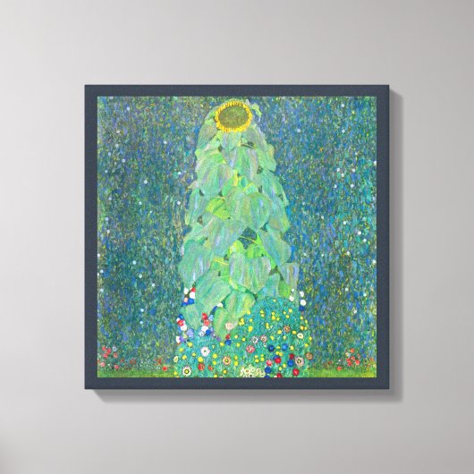 ひまわりクリムトヴィンテージ花アールヌーボー キャンバスプリント (正面)