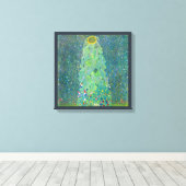 ひまわりクリムトヴィンテージ花アールヌーボー キャンバスプリント (インサイチュ (ウッドフロア))