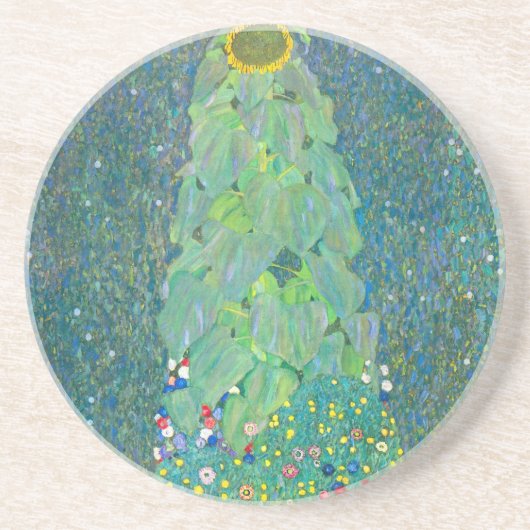 ひまわりクリムトヴィンテージ花アールヌーボー コースター (正面)