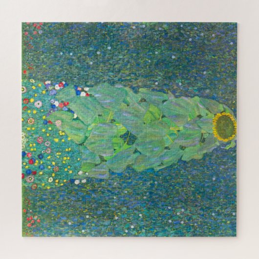 ひまわりクリムトヴィンテージ花アールヌーボー ジグソーパズル (横)