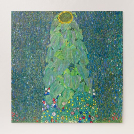 ひまわりクリムトヴィンテージ花アールヌーボー ジグソーパズル (縦)