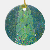 ひまわりクリムトヴィンテージ花アールヌーボー セラミックオーナメント (正面)