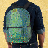 ひまわりクリムトヴィンテージ花アールヌーボー プリントバックパック