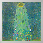 ひまわりクリムトヴィンテージ花アールヌーボー ポスター (正面)