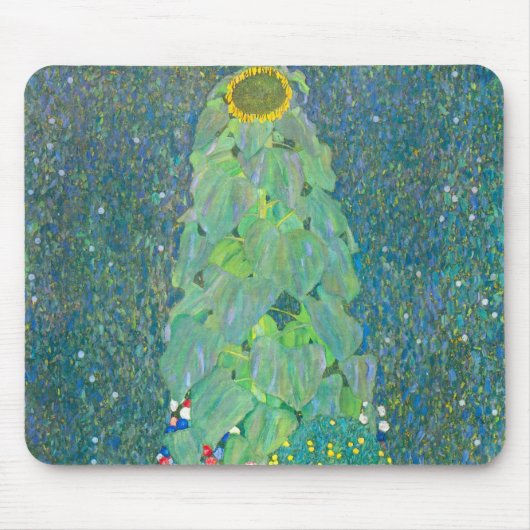 ひまわりクリムトヴィンテージ花アールヌーボー マウスパッド (正面)