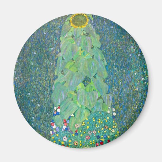 ひまわりクリムトヴィンテージ花アールヌーボー マグネット (正面)