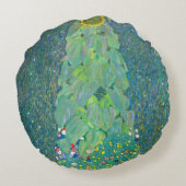 ひまわりクリムトヴィンテージ花アールヌーボー ラウンドクッション (裏面)