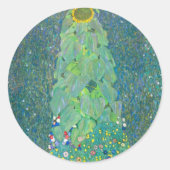 ひまわりクリムトヴィンテージ花アールヌーボー ラウンドシール (正面)