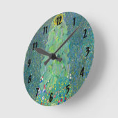 ひまわりクリムトヴィンテージ花アールヌーボー ラウンド壁時計 (傾斜)