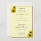 ひまわりクリームイエローブラウン結婚式招待状 招待状 (裏面)