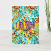 ひまわりクレイズカラフル夏パターン カード (正面)